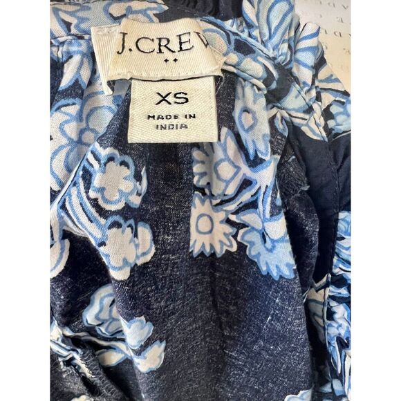 J. Crew blue and white floral print shirt size XS - Picture 8 of 8